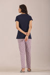 Sweet Moon Knit Cotton Pyjama Set - Violet Navyblue  — thumbnail 2
